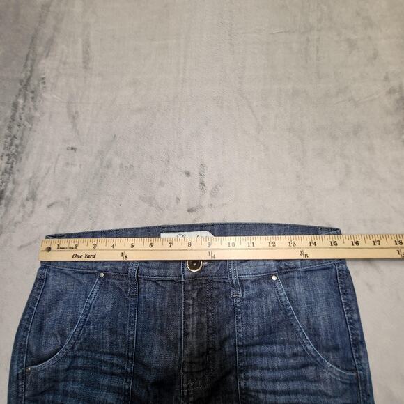 Level 99 Jeans Womens 30 Blue Medium Wash Flare Patch Pockets Stretch Denim - Picture 8 of 11